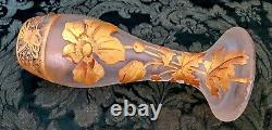 MONT JOYE French 1895 Crystal-Glass Handmade 22K Gold+Flowers, Leaves, Vines