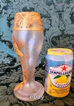 MONT JOYE French 1895 Crystal-Glass Handmade 22K Gold+Flowers, Leaves, Vines