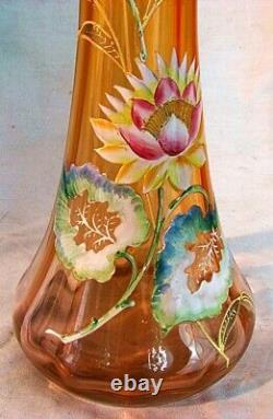 MONT JOYE VASE FRENCH ENAMEL ART GLASS ART NOUVEAU 12 c. 1890