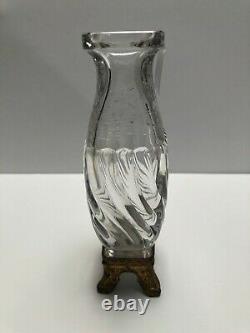 Magnificent Scenic Carved Baccarat Vase With Dore Bronze Base
