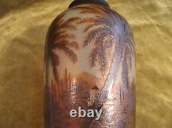 Magnificent rare french original cameo art glass Vase D'argental Como lake 33cm