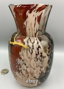 Manganese Mellerio Leveille Glass Vase Art Nouveau Gilt Enamel French Japonisme