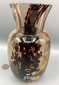 Manganese Mellerio Leveille Glass Vase Art Nouveau Gilt Enamel French Japonisme