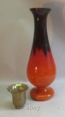 Massive Antique Signed 24 SCHNEIDER FRENCH ART DECO Glass Vase, circa 1925