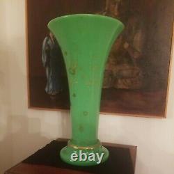 Massive French Opaline Jade Green Vase