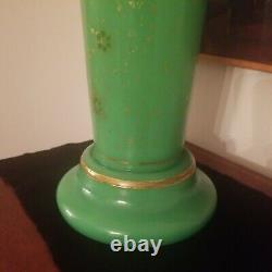 Massive French Opaline Jade Green Vase