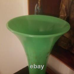 Massive French Opaline Jade Green Vase