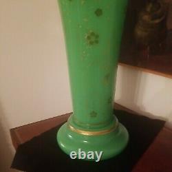 Massive French Opaline Jade Green Vase