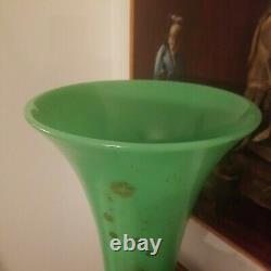 Massive French Opaline Jade Green Vase
