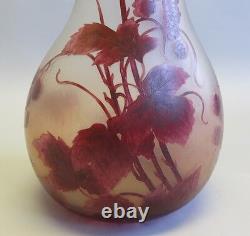 Massive & Rare 25.5 French Art Nouveau Legras Cameo Glass Vase, circa 1920