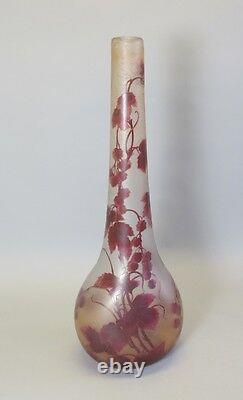 Massive & Rare 25.5 French Art Nouveau Legras Cameo Glass Vase, circa 1920