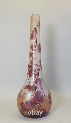 Massive & Rare 25.5 French Art Nouveau Legras Cameo Glass Vase, circa 1920