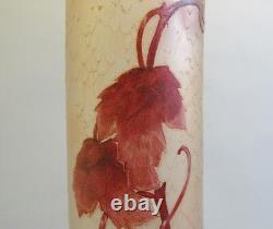 Massive & Rare 25.5 French Art Nouveau Legras Cameo Glass Vase, circa 1920