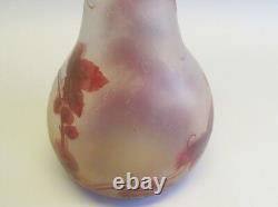 Massive & Rare 25.5 French Art Nouveau Legras Cameo Glass Vase, circa 1920