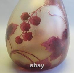 Massive & Rare 25.5 French Art Nouveau Legras Cameo Glass Vase, circa 1920