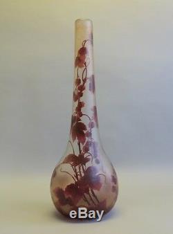 Massive & Rare 25.5 Legras Cameo Glass Vase c. 1920 French Art Nouveau