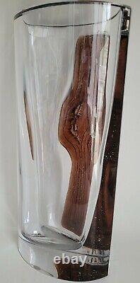 Mid Century Daum Nancy Raised Relief Tree Life French Art Glass Sculptural Vase