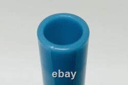 Mid Century Modern Blue Opaline French Glass Bud Vase