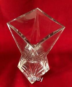 Mint Baccarat French Tall Thick Heavy Crystal Art Glass Flower Large Vase 7 7/8