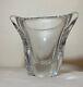 Mint condition vintage handmade signed Daum France clear crystal glass vase