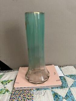 Mont Joye Legras Lamartine Art Nouveau French Glass Vase 11 3/4 High