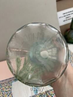 Mont Joye Legras Lamartine Art Nouveau French Glass Vase 11 3/4 High