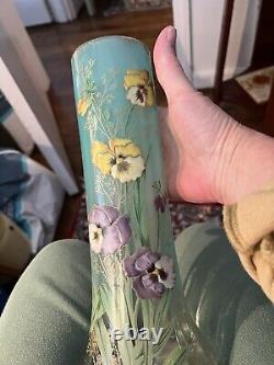 Mont Joye Legras Lamartine Art Nouveau French Glass Vase 11 3/4 High