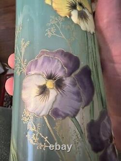 Mont Joye Legras Lamartine Art Nouveau French Glass Vase 11 3/4 High