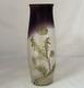 Mont Joye Victorian Frosted Art Glass Vase With Flowers