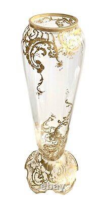 Monumental Enameled Glass Vase French Baccarat / Legras Pantin 1890-1900s