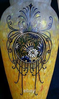 Monumental Legras French Art Glass Vase