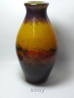 Muller Frères Luneville French Art Glass vase. 11 1/2 in. Early 1900's
