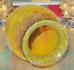 Muller Fres Luneville Glass Vase Signed Superb French Art Deco Example 1920'S