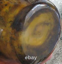 Muller Fres Luneville Glass Vase Signed Superb French Art Deco Example 1920'S