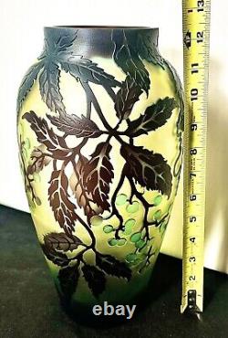NEW Cameo ART Nouveau Glass VASE Galle French Style Reproduction Acid Etch 12.5