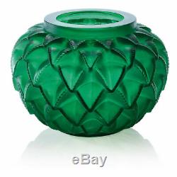NEW Lalique Languedoc Large Vase Emerald Green LIMITED EDITION RARE Centerpiece