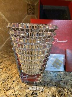 NEW- Stunning Baccarat Oval Eye Crystal Vase withbox, Ribbon & Pamphlet