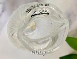 NEW Undamaged Lalique Pavie Vase 5 Tall French Crystal Signed Authentic Frosted