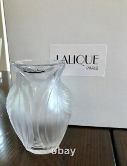 NEW Undamaged Lalique Pavie Vase 5 Tall French Crystal Signed Authentic Frosted