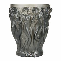 New Authentic Large Lalique Bacchantes Bronze Crystal Vase (large)