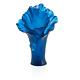 New Daum Crystal Arum Bleu Nuit Vase X-large #05648 Brand Nib Save$$ French F/sh
