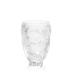 New Lalique Martinets Vase Crystal Brand New In Box #1230800 France Save$ F/sh