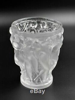 New Lalique Small Clear Crystal Bacchantes Vase 10547500 -BBL424A3