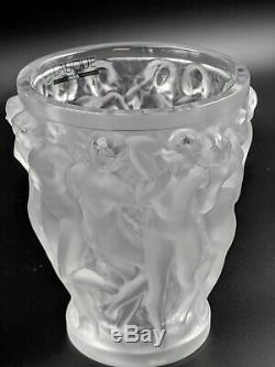 New Lalique Small Clear Crystal Bacchantes Vase 10547500 -BBL424A3