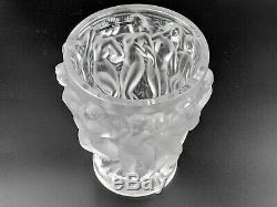 New Lalique Small Clear Crystal Bacchantes Vase 10547500 -BBL424A3
