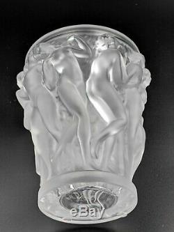 New Lalique Small Clear Crystal Bacchantes Vase 10547500 -BBL424A3