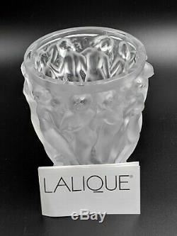 New Lalique Small Clear Crystal Bacchantes Vase 10547500 -BBL424A3