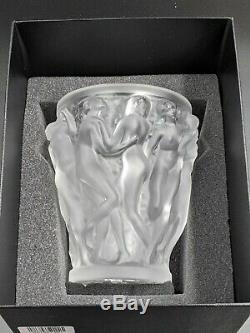 New Lalique Small Clear Crystal Bacchantes Vase 10547500 -BBL424A3