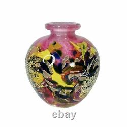 OLIVIER MALLEMOUCHE Signed French Studio Art Glass Bud Vase Pink 5