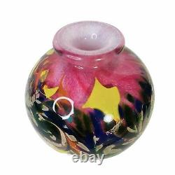 OLIVIER MALLEMOUCHE Signed French Studio Art Glass Bud Vase Pink 5